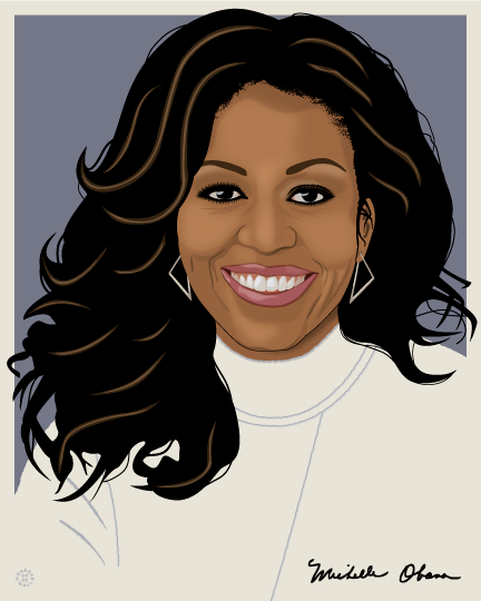 Michelle Obama Notecard by Meneese Wall